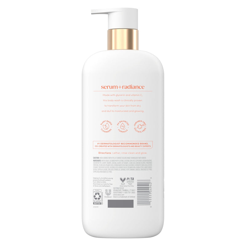 Dove Exfoliating Body Wash Glow Recharge Energizes & illuminates 18.5 oz | For everyday shower care, Helps illuminate and refine skin, With 3% brightening serum 18.5 Fl Oz (Pack of 1)