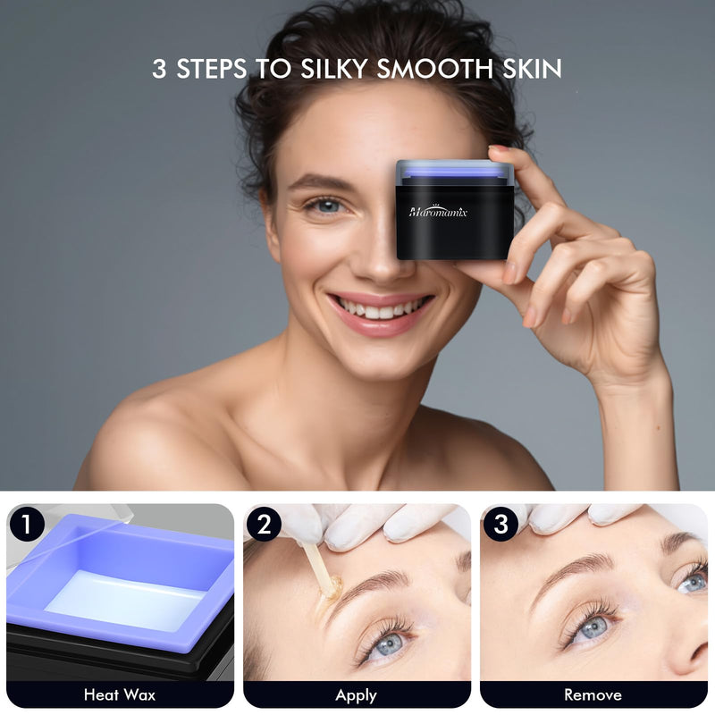 [Australia] - Nose Waxing Kit | Portable USB-Powered Wax Warmer for Nose/Ear/Eyebrow/Beard/Lip Hair Removal | Includes 50g Hard Wax Beans, 6 Applicators & 6 Nose Hair Sticks & Silicone Pot | Travel-Friendly Design Kit-Square 