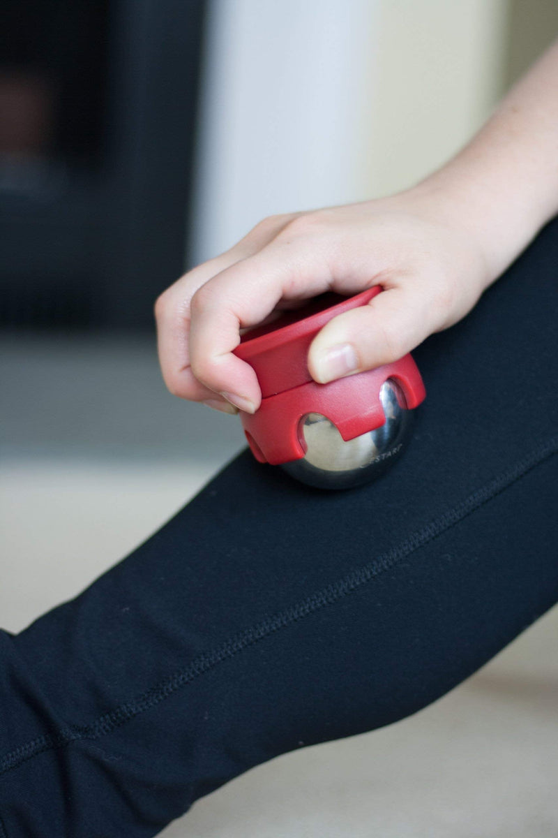 [Australia] - Massage Roller Ball - Stainless Steel Gel Balls for Heat + Ice Therapy - Back, Shoulder, Calf, Foot Massager with Heat or Cold - Myofascial Release - Deep Tissue Trigger Points - Hot Cold Roller.. Red 55mm 