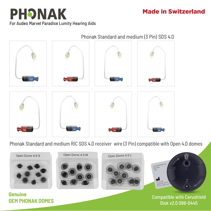 [Australia] - Phonak Open 4.0 Dome Medium (0.35 inch=9mm) 10 Domes, Genuine OEM Switzerland Replacement by Sonova, Hearing Aid Domes for Phonak Audeo Marvel Paradise Lumity Accessories -1 Pack/10 Domes Total 