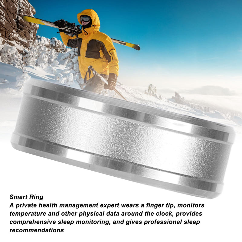 [Australia] - FOSA Smart Health Ring, NFC Sleep Monitor with Temperature Tracking, Step Counter, IP68 Waterproof, for Video Scrolling, Book Page Flipping (Silver) 