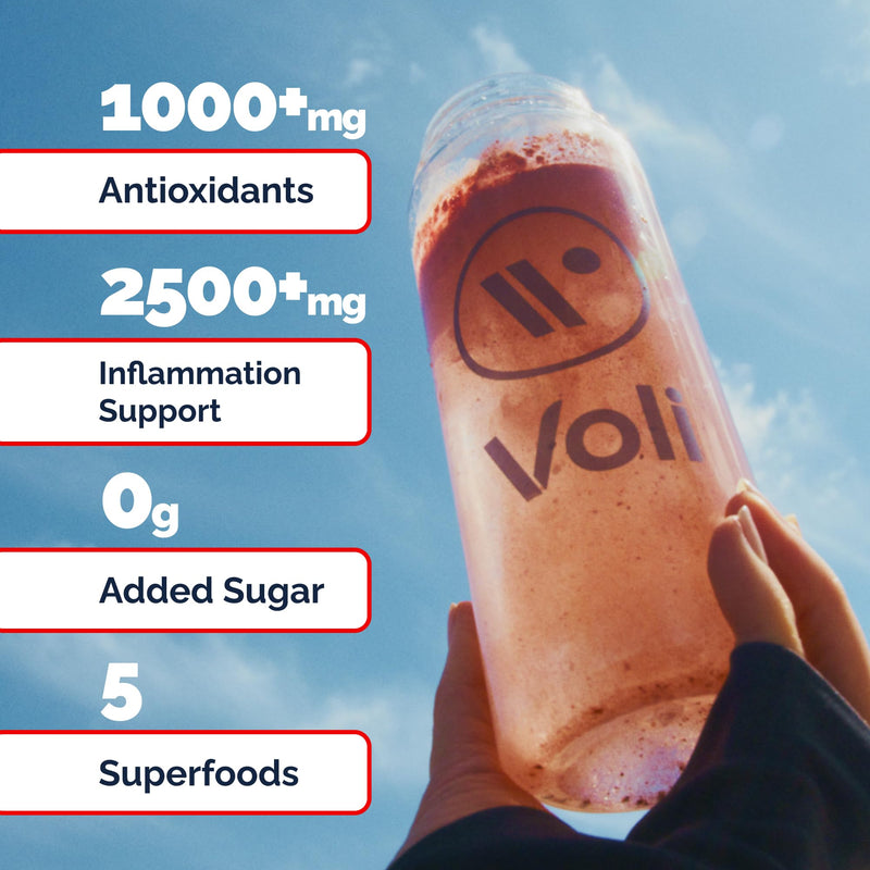 [Australia] - Voli Recovery - Post Workout Superfood Powder | Plant-Based Drink Mix Packets with Curcumin, Ginger & Vitamin C for Muscle Recovery & Immune Support, Inflammation & Leg Cramps Support, Vegan, 15 Count 