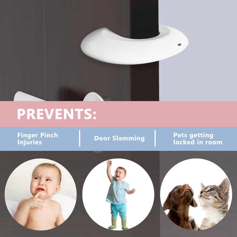 [Australia] - Silicone Door Pinch Guard and Door Slam Stopper, Durable Door Finger Pinch Guard, Prevents Finger Pinch Injuries, Slamming Doors, Door Safety for Kids, 2 Packs White Basic White 2 Packs Basic 