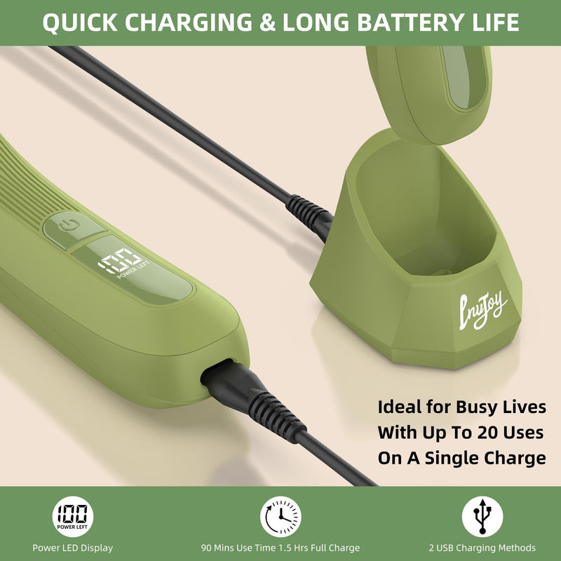 [Australia] - INVJOY Pubic Hair Trimmer for Men Women, Electric Body Shaver w/Light for Balls Groin, Bikini Trimmer No Nick, No Cut, No Razor Burn, Waterproof Personal Groomer for Private Area Grooming Green 