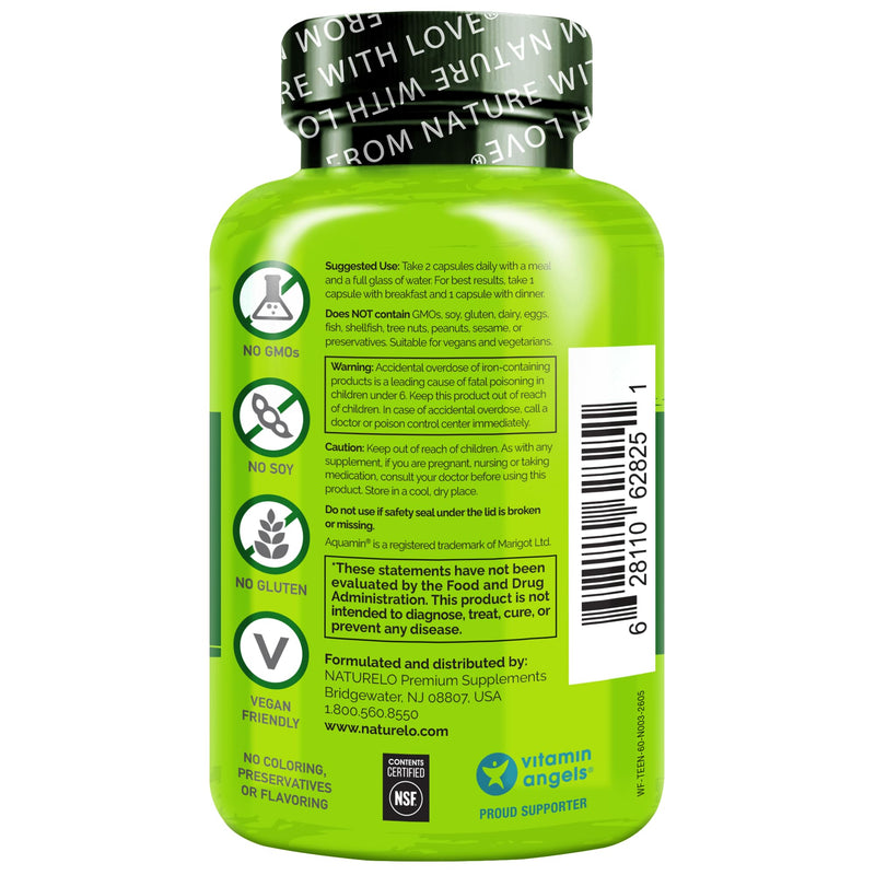 NATURELO Multivitamins for Teenage Girls/Boys, 60 Capsules, Whole Food Multivitamin with Minerals, Non-GMO, Vegetarian 60 Count (Pack of 1)