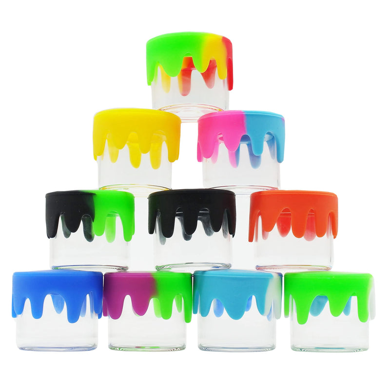 6ml Silicone Glass Wax Containers Airtight Concentrate Jar (100) 100