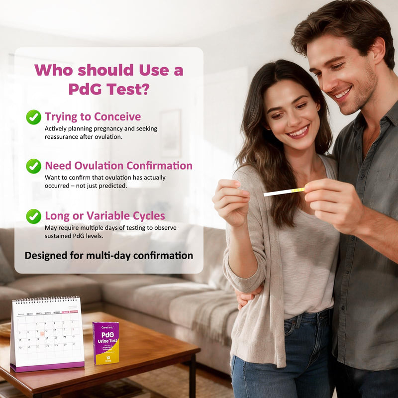 Carethetic PdG Test Strips, 10 Count – Ovulation Confirmation Test with Progesterone Metabolite (PdG), At-Home Fertility Test for Women