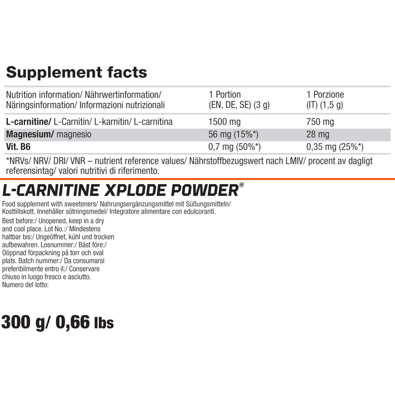 [Australia] - Olimp Sport Nutrition L-Carnitine Xplode powder - dietary supplement, orange flavor, pack of 1 (1 x 300 g) 