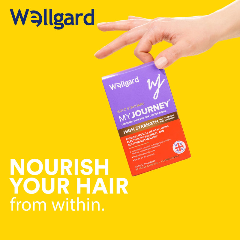 Wellgard My Journey – MJ Multivitamin for Energy, Muscles, Hair, Electrolyte Balance and Sulphur Metabolism, 60 Capsules 1 count (Pack of 60)