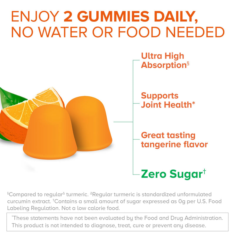 [Australia] - Qunol Zero Sugar Turmeric Gummies, Gummy with 500mg Turmeric Curcumin, Joint Support Supplement, Ultra High Absorption Tumeric Curcumin, Vegetarian, Gluten Free, 90 Count 90 Count (Pack of 1) 