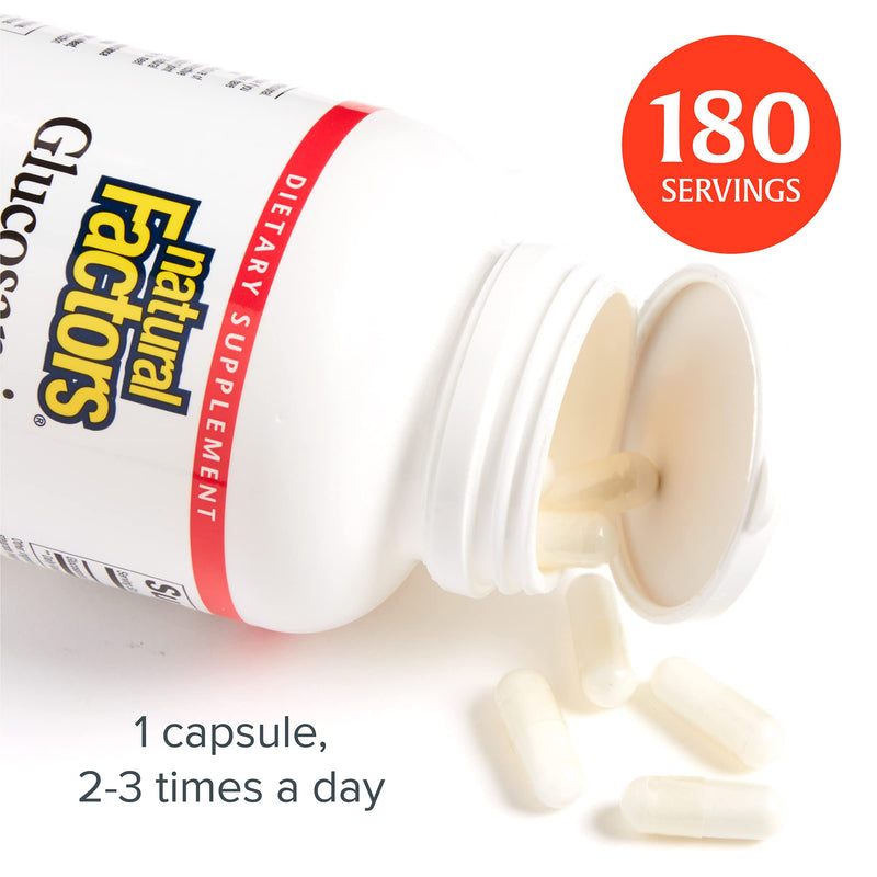 [Australia] - Natural Factors, Glucosamine Sulfate, Supports Healthy Joint Mobility, Cartilage and Connective Tissue, 180 Capsules 180 Count (Pack of 1) 