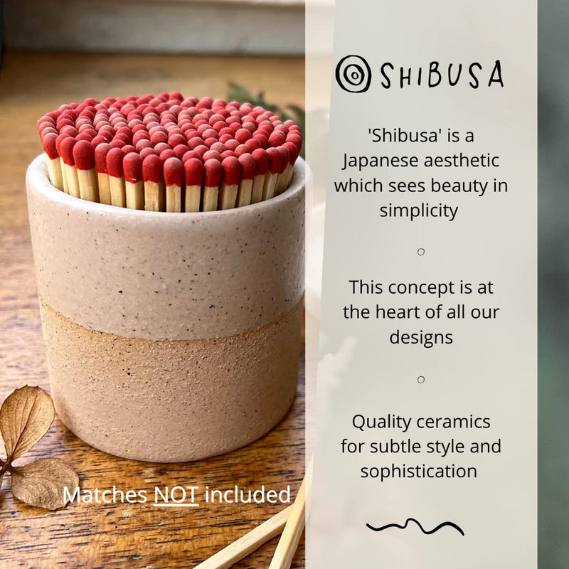 [Australia] - Match Holder with Striker | Cute Ceramic Match Jar - Perfect for Candles Matches or Bathroom Decor | Australian Designer | Lights All Matches | Extra 4 Striker Papers | Matches NOT INCL. 