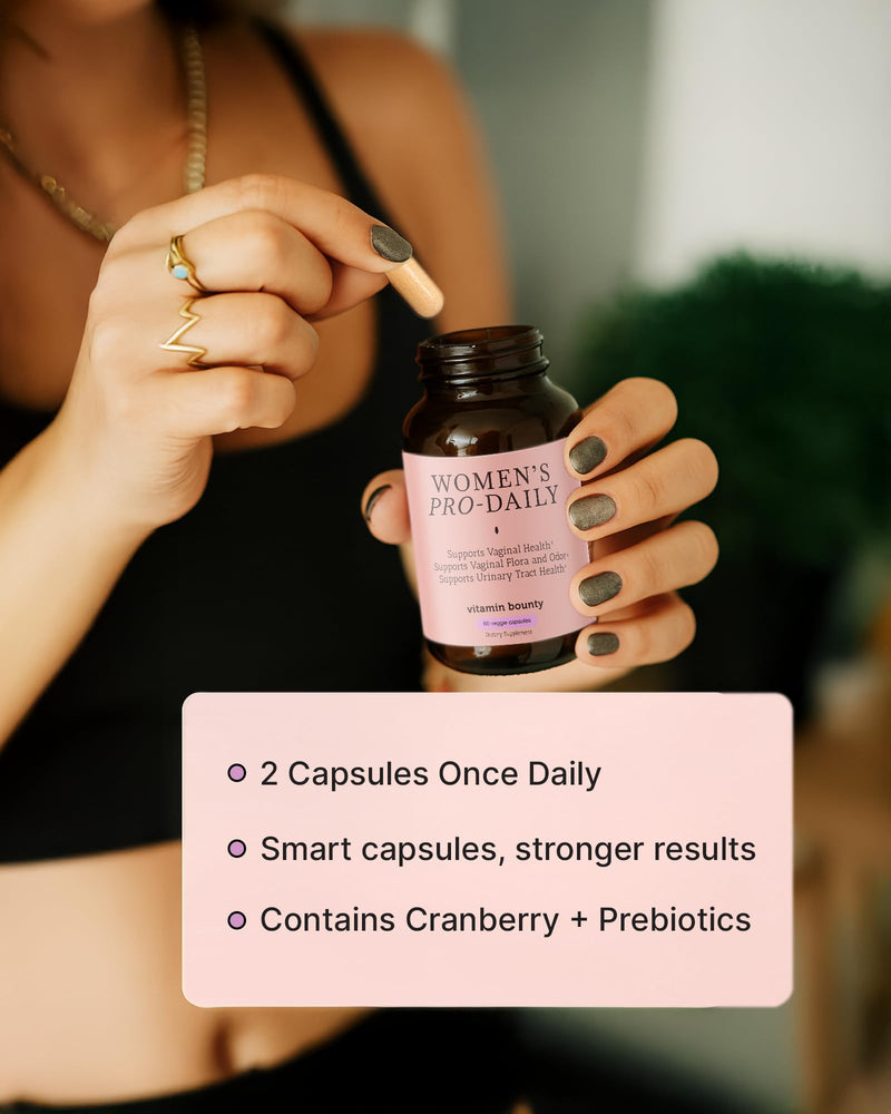 [Australia] - Vitamin Bounty Women's Pro-Daily Vaginal Probiotics - 10 Billion CFU, 5 Strains with Cranberry for Female Vaginal Health - Probiotics for Women pH Balance - Digestive & Urinary Support - 60 Capsules 60 Count (Pack of 1) 