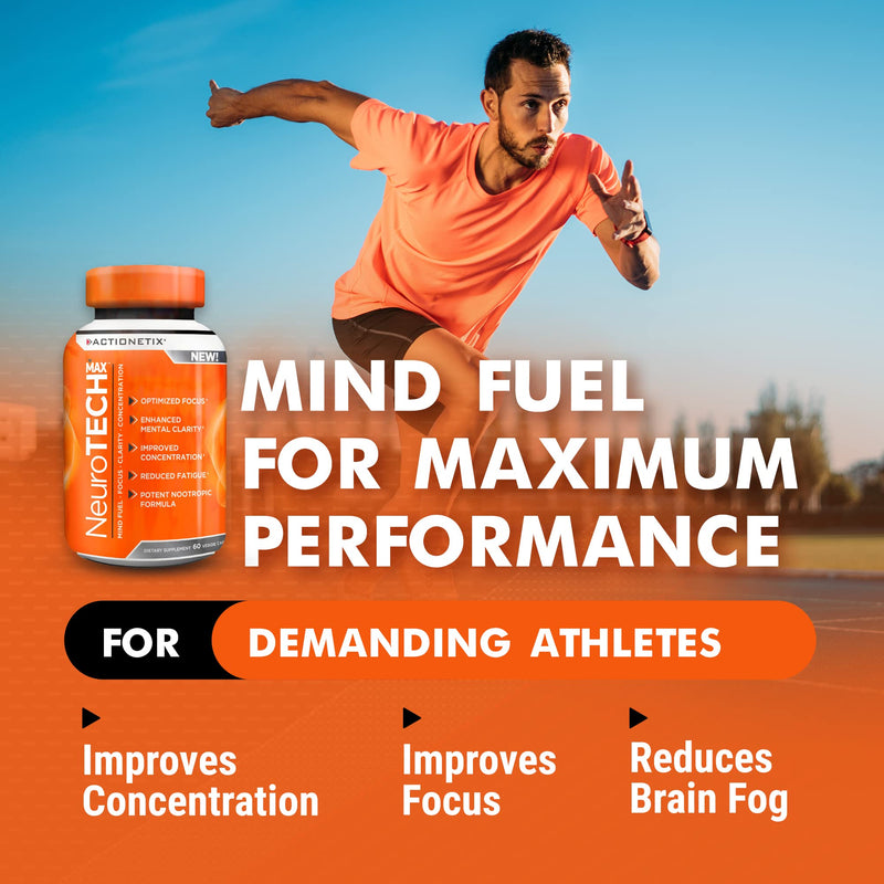 [Australia] - NeuroTech MAX Brain Supplements for Memory and Focus, Caffeine Free Nootropic Brain Supplement, Rich Brain Supplements with DMAE, Bacopa, Huperzine for Atheletic Performance 