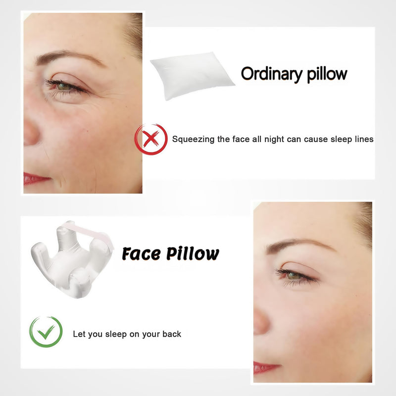 [Australia] - Face Pillow for Wrinkles, Anti Wrinkle Pillow with Cooling Silk Pillowcase, Beauty Pillow for Sleeping Face Down and Back Sleeping (White) 