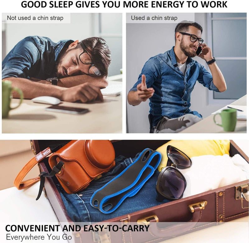 [Australia] - Anti Snoring Chin Strap Effective Stop Chin Strap for Men Women, Anti Snoring Devices for Sleep Adjustable and Breathable Anti Snore Devices Snoring Reduction Stop Snoring Aids for Better Sleep (Blue) 
