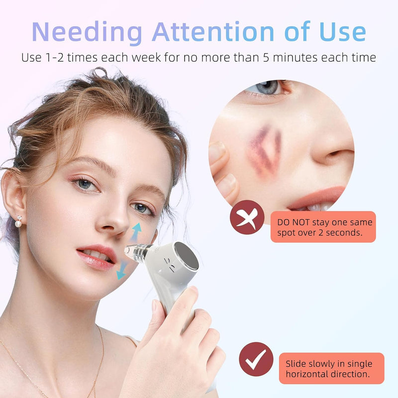 [Australia] - Blackhead Remover Vacuum Face Suction Pore Cleaner with Hot&Cold Compress Positive&Negative Ion Massage Nose Whitehead Remover Pimple Sucker with 5 Probes Pore Extractor Tool… (Black) Black 