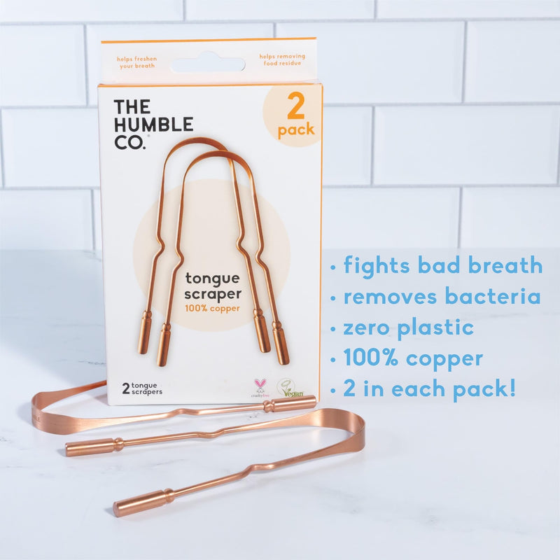 [Australia] - The Humble Co. Copper Tongue Scraper ‚Äì 100% Copper Tongue Cleaner, For Superior Oral Care, Dental Hygiene and Tongue Cleaning, Helps Eliminate Bad Breath, BPA Free (2pk) 