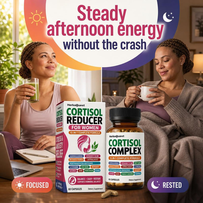 Cortisol Reducer Weight Loss - Stress Supplements for Women | Rhodiola Rosea to Reduce Cortisol, Pills to Lose Weight fast for Women - Made in USA, Non-GMO, 60 Capsules
