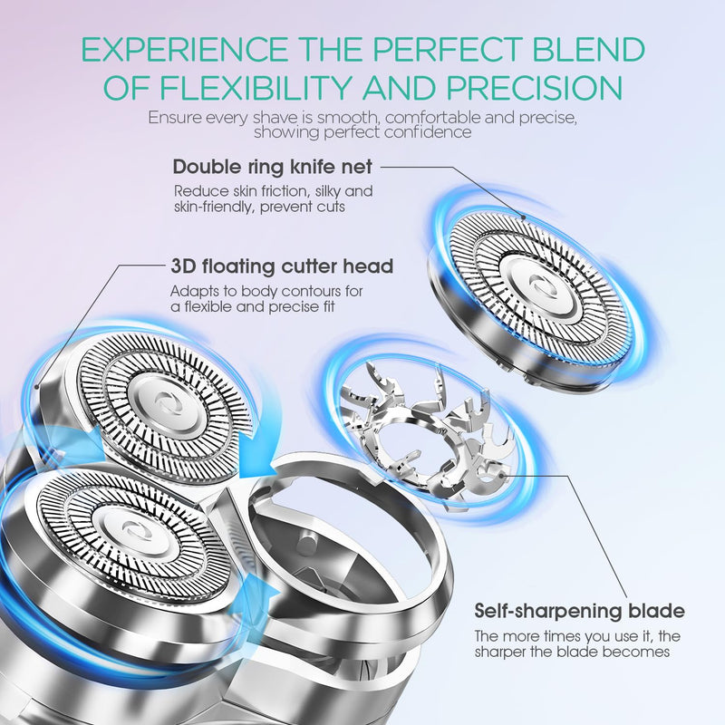 [Australia] - VOYOR Electric Razors for Women 3D Floating Blade Shaver for Women, Electric Shaver for Legs Bikini and Body Facial Hair Remover Women's Shavers Waterproof Women's Grooming ES310 (Gold) Gold 