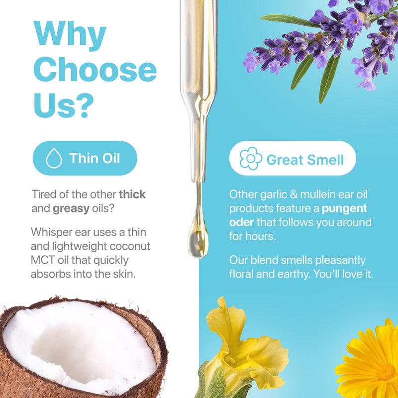 [Australia] - Ear Oil Drops | Garlic Mullein Ear Drops for Clogged Ears, Ear Infection, Ear Wax Removal Drops, Itchy Ears & Earache Drops | Swimmers Ear Drops For Swimmers | Sweet Oil For Ears | Ear Tinnitus Relief 