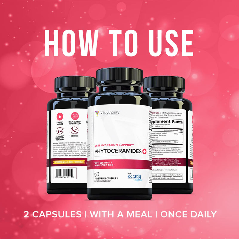 [Australia] - Hydrating Anti Aging Phytoceramides Supplement - Clinically Proven Ceratiq Ceramides Supplement with Hyaluronic Acid and Phytoceramides 700mg - Skin Barrier Repair Itchy Dry Skin Supplement for Women 