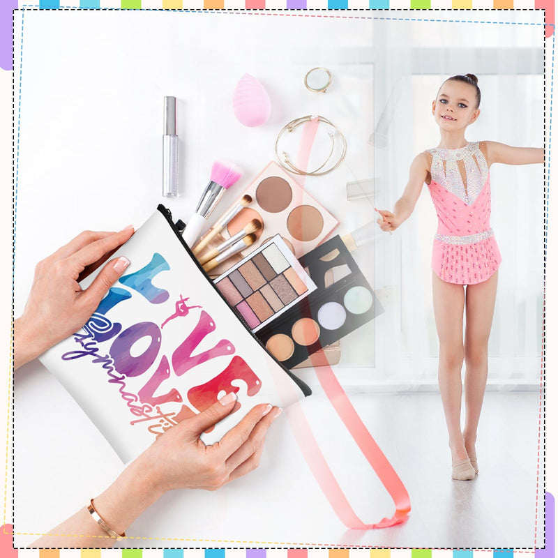 Kacctyen 30 Pcs Gymnastics Makeup Bag Inspirational Gymnastics Lover Gifts for Women Gymnast Cosmetic Bag Gymnast Stuff for Women Girls Coach Friend Coworker Birthday Party Favors
