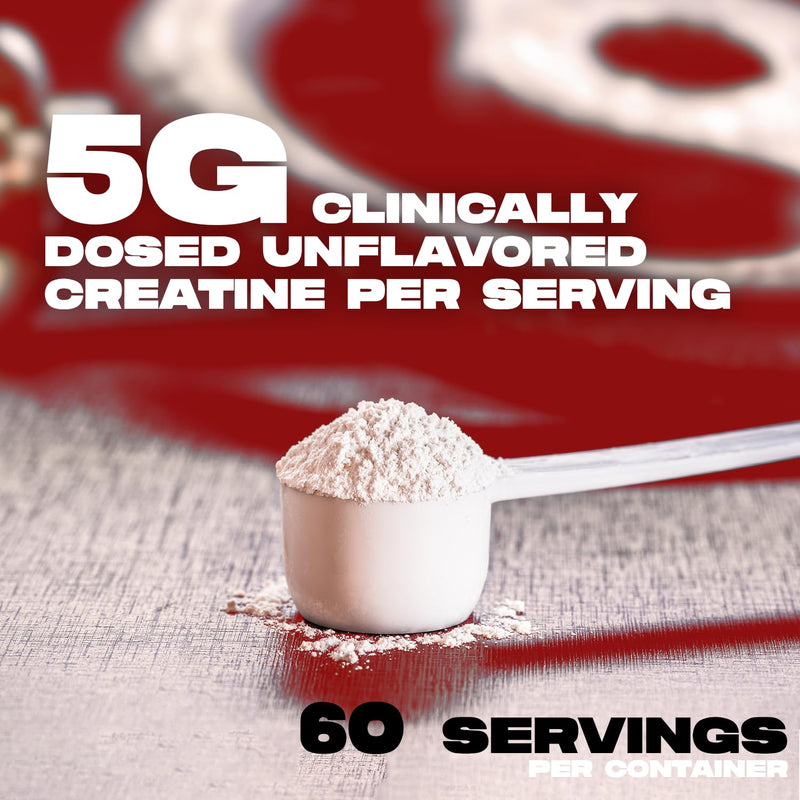 [Australia] - ALPHA LION Creatine Monohydrate Powder, 5000mg Per Serving (5g), Supports Muscle Strength, Power, Athletic Performance, Pure Creatina Monohydrata en Polvo Supplement (60 Servings, Unflavored) 