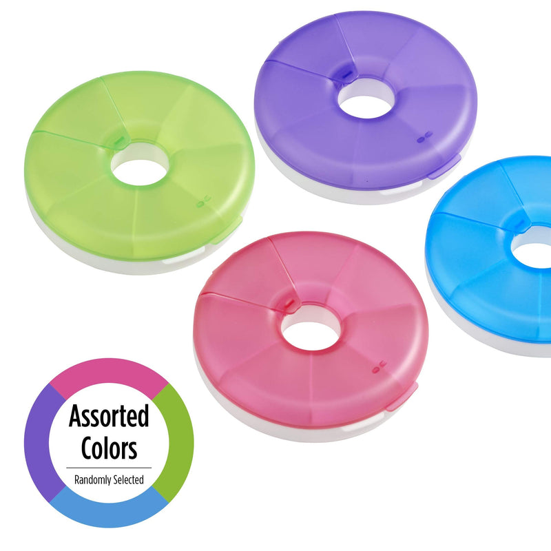 EZY DOSE Weekly (7-Day) Round Pill Case, Medicine Planner, Vitamin Organizer Box, Convenient and Easy to Use, Easy Fill All Compartments at Once, Travel Sized, Color May Vary, BPA Free | Daily Vitamin & Supplement Box, Convenient & Easy to Use, Easy Fi...