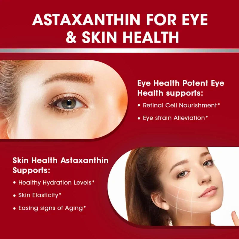 Astaxanthin 24mg & Lutein 40mg, 14 in 1 Supplements 240 Softgels, with Zeaxanthin Supplements, Fresh Microalgae Source, Gluten Free, Supports Eye, Skin Health & Natural Tanning, Antioxidant