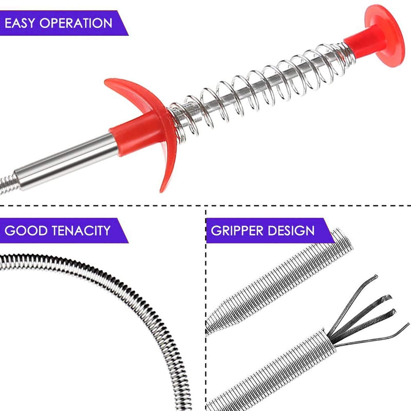 [Australia] - Flexible Grabber Claw Pick Up Reacher Tool With 4 Claws Bendable Hose Pickup Reaching Assist Tool for Litter Pick, Home Sink, Drains, Toilet (30 inch) 30 inch 