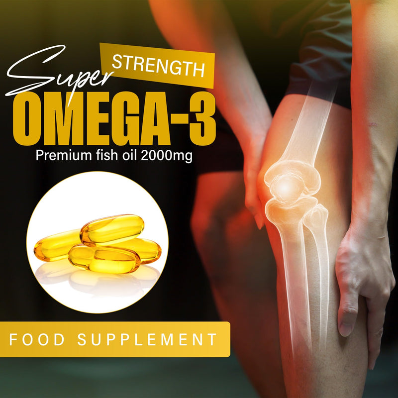 FreshLife Omega-3 Fish Oil – Ultra Pure Super Strength 2000mg – 120 Softgels –Powerful EPA 660mg & DHA 440mg – Everyday Heart, Brain & Vision Care – Premium Food Supplement in Elegant Glass Bottle