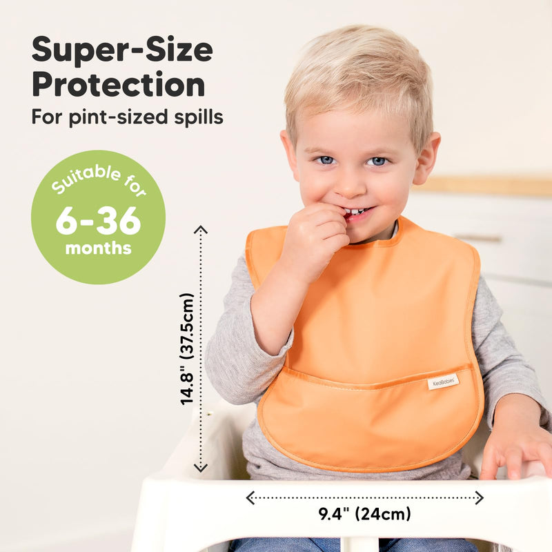 [Australia] - 3-Pack Waterproof Baby Bibs for Eating - Lightweight Baby Bib with Food Catcher, Mess Proof Toddler Bibs, Waterproof Bibs for Baby Boys, Baby Girls, Feeding Bibs, Drool Bibs, Baby Food Bibs (Basics) Basics 