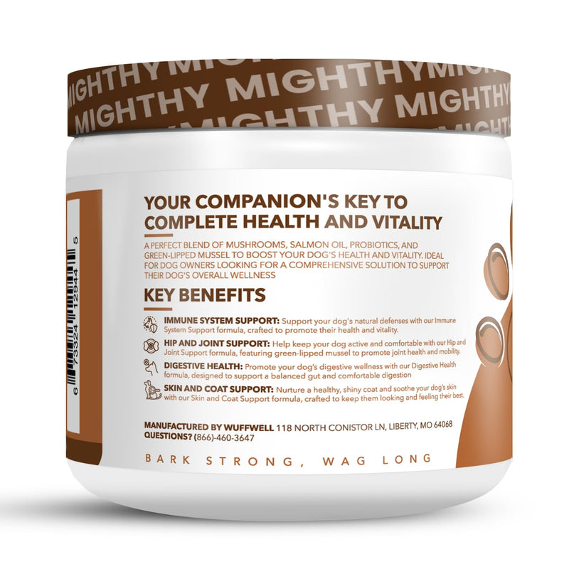 Mushroom Supplement for Dogs - 140 Chews - Advanced 7 Mushrooms Blend with Turkey Tail, Lions Mane and Reishi - Includes Green Lipped Mussel, Salmon Oil and Probiotics for Immune Support Peanut Butter - PawsPlanet Australia