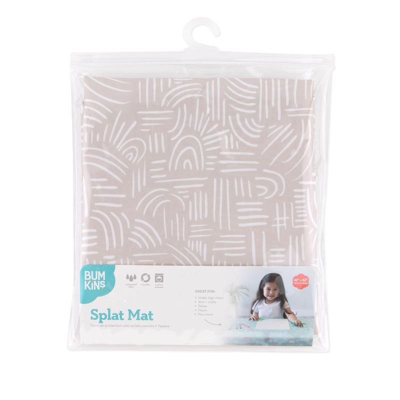 [Australia] - Bumkins Baby Splat Mat for Under High Chair, Babies Toddlers Eating Mess Mat, Waterproof Reusable Cloth for Arts and Crafts, Playtime Mat for Kids, Floors or Tables, Fabric 42inx42in, Desert Boho B2 Wander 