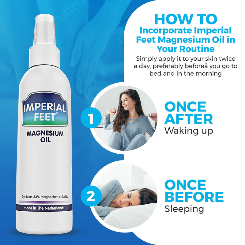 Pedicure-Grade Imperial Feet Magnesium Spray: 33% Magnesium for Muscle Recovery, Cramp & Restless Leg Relief, Sleep Enhancement, Athletic Support, Skin & Bone Health - Optimal Mineral Therapy