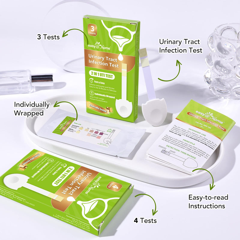 [Australia] - Easy@Home UTI Test Kit - UTI Test Strips for Women Urinary Tract Infection Testing Detect Leukocytes and Nitrites Home Urine Dipsticks Tailored Handle Design OTC Use (9 Pack) UTI-EZU-102:9 