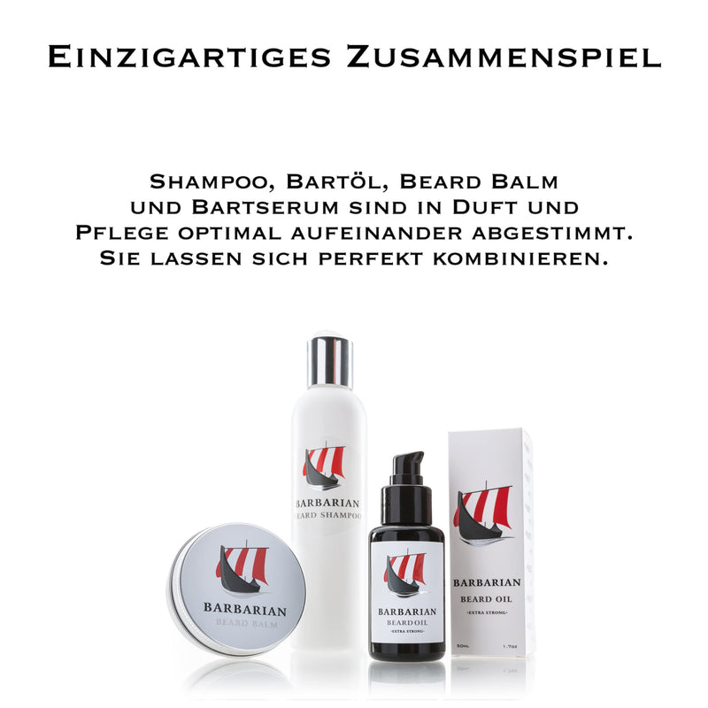 [Australia] - Mr. Burton's Barbarian Beard Care Set - 3 pieces - including beard oil + beard balm + beard care shampoo 
