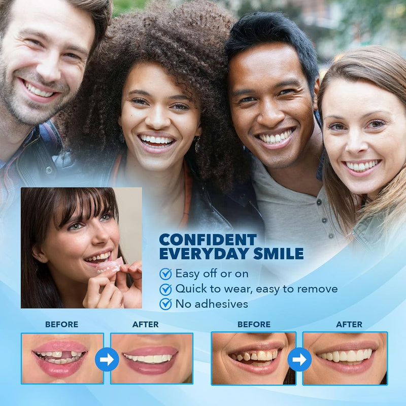 [Australia] - Veneers Teeth for Women and Men,Silicone Reline Denture Set, Renew Your Smile, Rebuild Confidence 