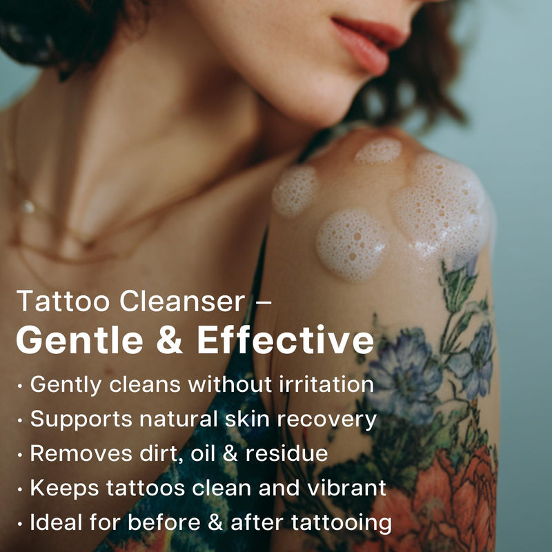 [Australia] - Tattoo Aftercare Foam 150ml – Green Soap Tattoo Wash with Olive Oil & Centella, Gentle Cleanser for Piercing & Permanent Makeup 