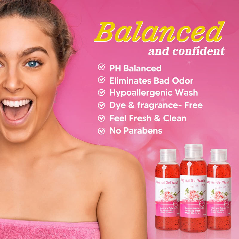 [Australia] - Feminine Wash & Yoni Oil & Yoni Soap Set for Women, Yoni Wash for Vaginal Ph Balance Remove Odor Moisturizing, 1 Fl.Oz Feminine Oil & 5.07 Fl.Oz Vaginal Wash 3.53 Oz Yoni Soap Bar Rose2 