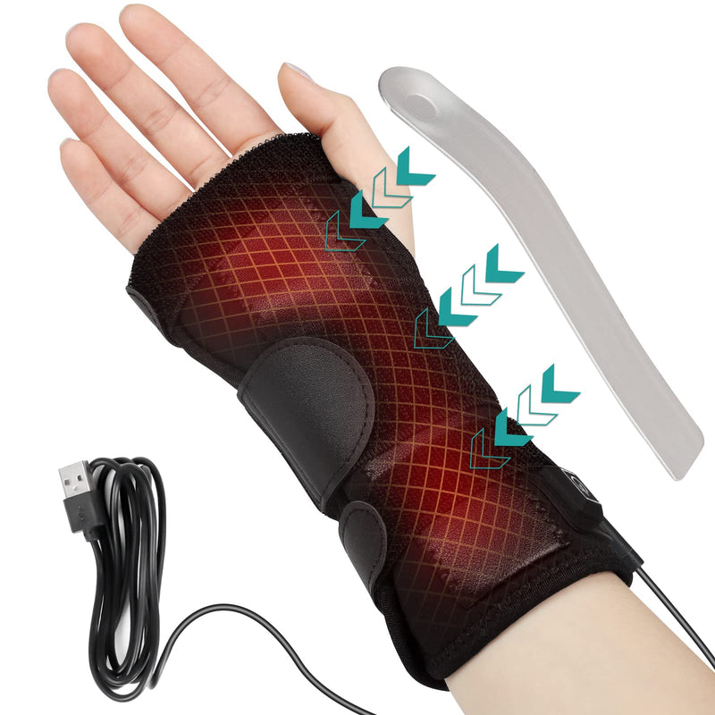 Wrist Thumb Brace Heating Pad for Arthritis and Carpal Tunnel Relief, De Quervain's Tenosynovitis, Tendonitis Wrist Hand Pain Relief - Left Right Hand(No Battery)
