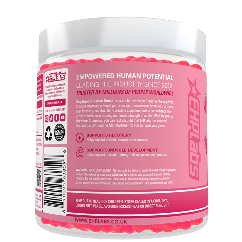 EHP LABS Creatine Gummies 3g Per Serving - Berry Bliss Chewable Creatine Monohydrate Gummies for Men & Women, Muscle Support, Strength & Workout Performance - Convenient Pre & Post Workout, No Powder
