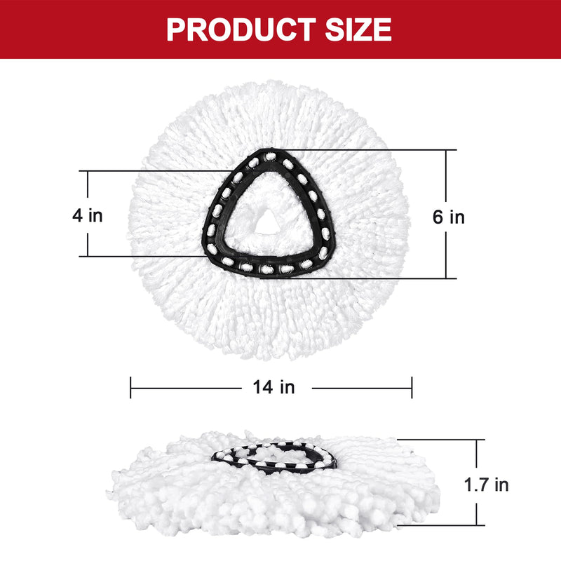 [Australia] - 3 Pack Mop Replacement Heads for O-Ceda Mop Replace Head EasyWrin Spin Mop Heads Replacements, Microfiber Spin Mop Refills, Easy Cleaning Mop Head Replacement 