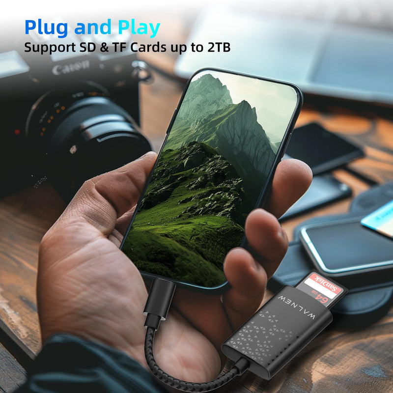 WALNEW Travel Duffel Bag & SD 4.0 USB C SD Card Reader Bundle