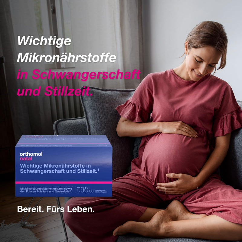 [Australia] - Orthomol Natal - micronutrients for pregnancy and breastfeeding - with folic acid, other vitamins and zinc - tablets/capsules, 30 daily portions 