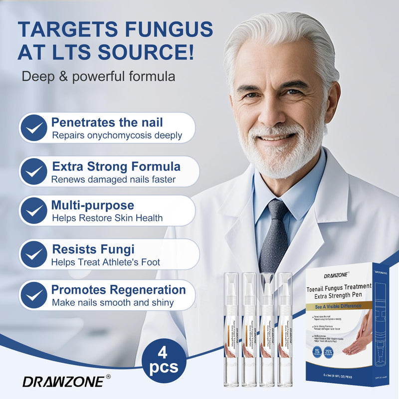 Toenail Fungi Treatment Extra Strength - Fungi Nail Pen, 25% Undecylenic Acid, Ingrown toenail treatment, Fungus nail treatment, yellow toenail, Damaged Nails foot fungus treatment extra strength 0.17 Fl Oz (Pack of 4) 4pcs