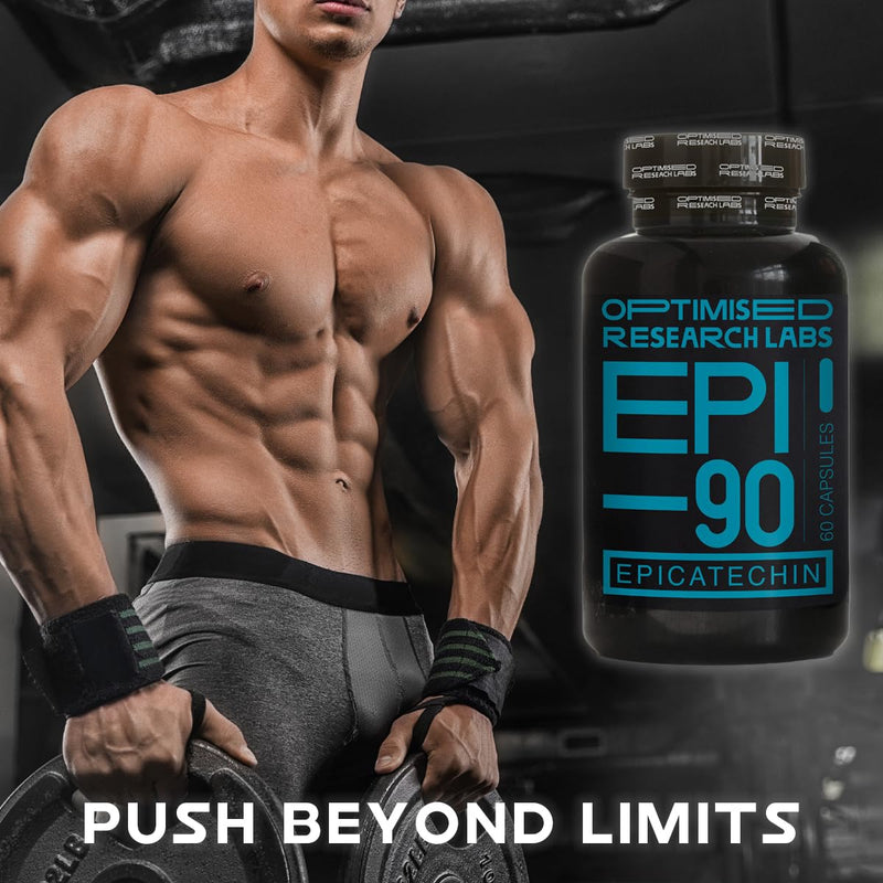 EPI – 90 Epicatechin Supplement High Strength Muscle Builder, Muscle Recovery, Increase Strength & Endurance, Antioxidant, 30 Day Supply – 150mg (-) 90% Vegan Friendly