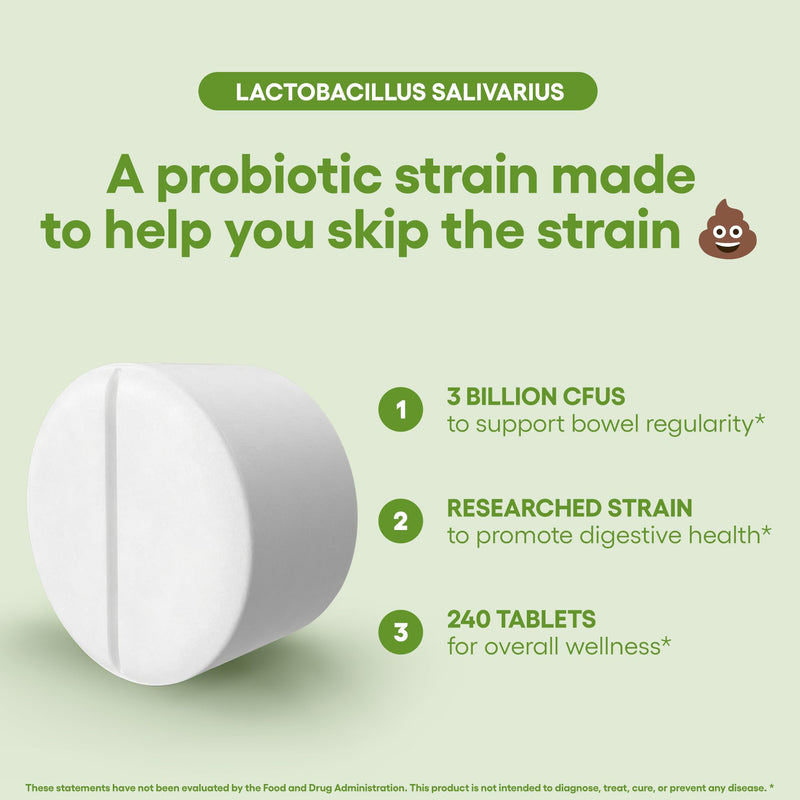 [Australia] - Lactobacillus Salivarius Probiotic Supplement 240 Tablets 3 Billion CFU Probiotics for Men & Women Supports Dental, Digestive & Gut Health (240, Lactobacillus Salivarius) 1 Count (Pack of 240) 