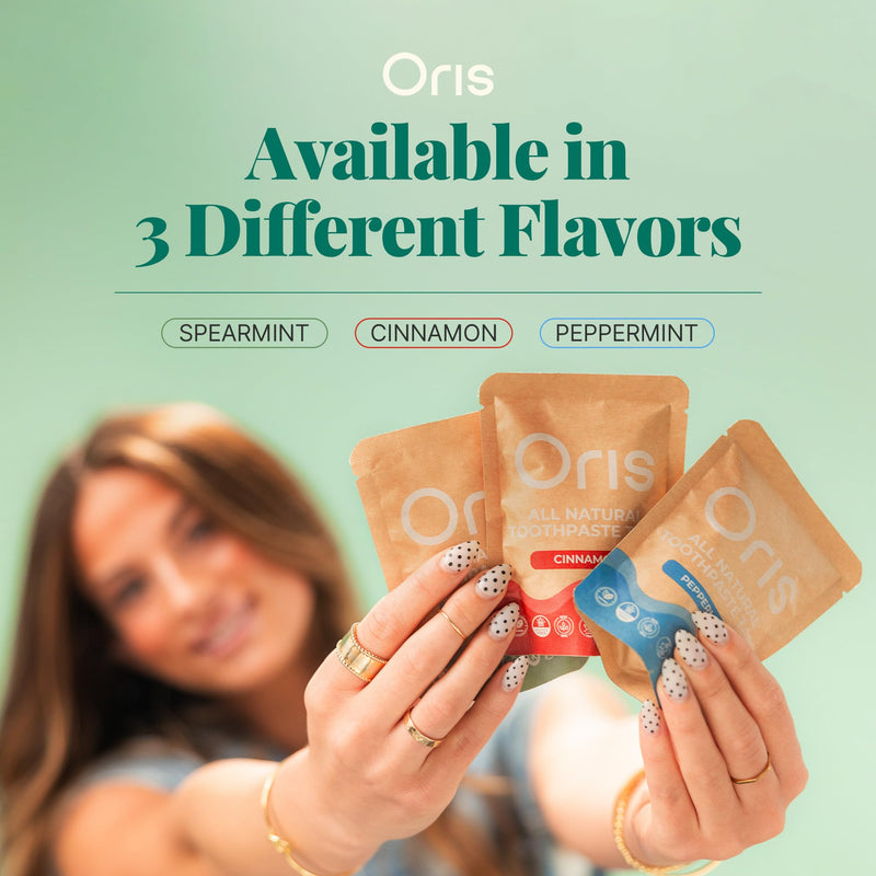 [Australia] - Oris Natural Toothpaste Tablets - Hydroxyapatite Toothpaste Tablets for Enamel Remineralization, Kid-Friendly Tooth Tabs for Brushing Teeth & Travel-Ready - 62ct (Spearmint) Spearmint 62 Count (Pack of 1) 